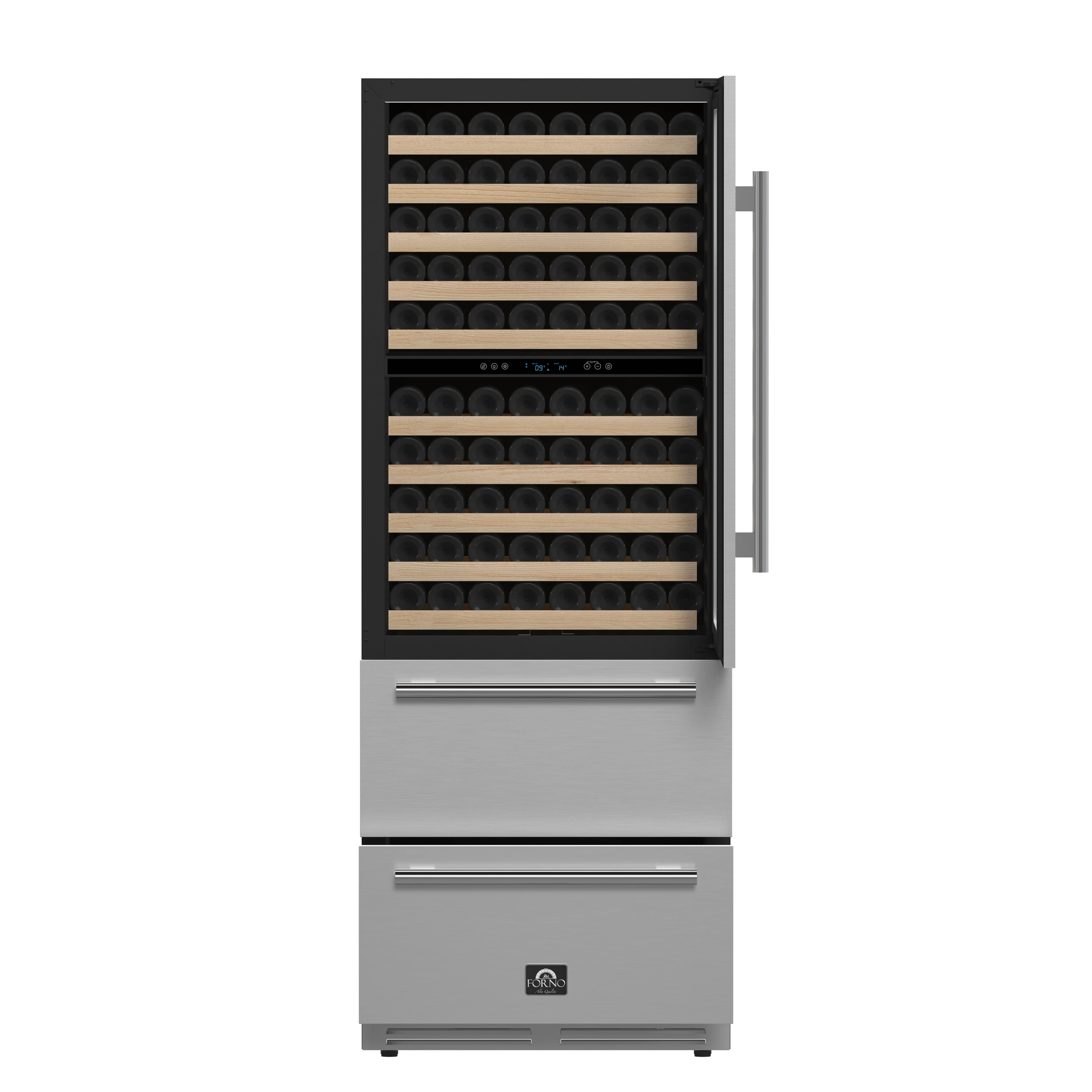 Celano 30-Inch Dual Zone Wine Cooler and Beverage Cooler, 21.3 cu.ft, Stainless Steel FWCDR669730S