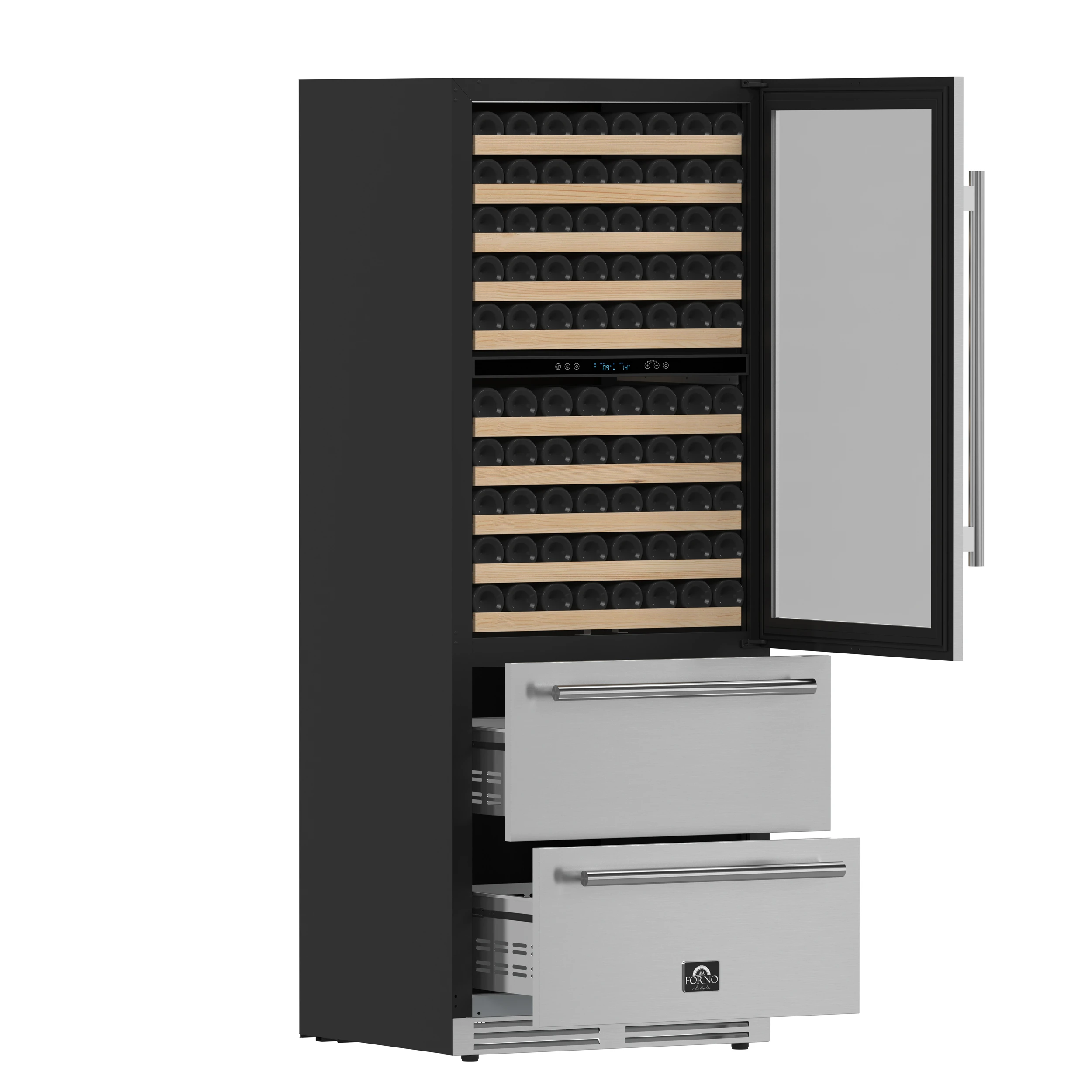 Celano 30-Inch Dual Zone Wine Cooler and Beverage Cooler, 21.3 cu.ft, Stainless Steel FWCDR669730S