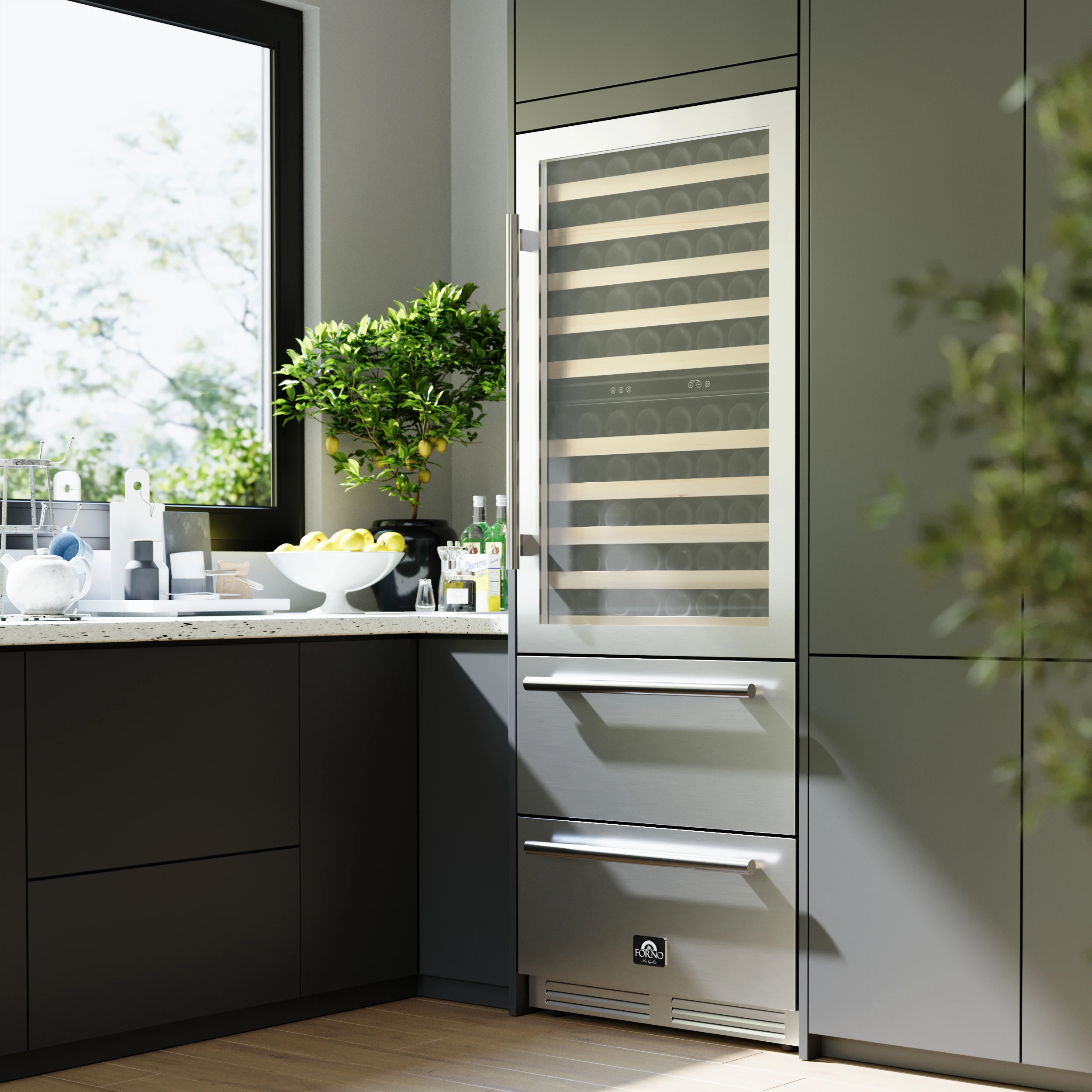 Celano 30-Inch Dual Zone Wine Cooler and Beverage Cooler, 21.3 cu.ft, Stainless Steel FWCDR669730S