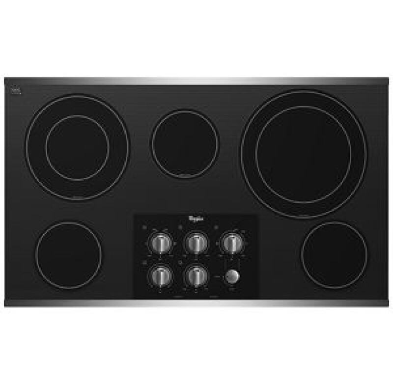 Whirlpool Gold 36-inch Electric Ceramic Glass Cooktop with Two Dual Radiant Elements Stainless Steel G7CE3635XS Picture 1