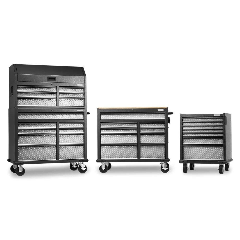 Premier 41 inch 9-drawer Mobile Tool Workbench with Solid Wood Top GAMT41HWJG