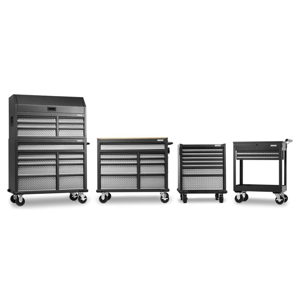 Premier 41 inch 9-drawer Mobile Tool Workbench with Solid Wood Top GAMT41HWJG