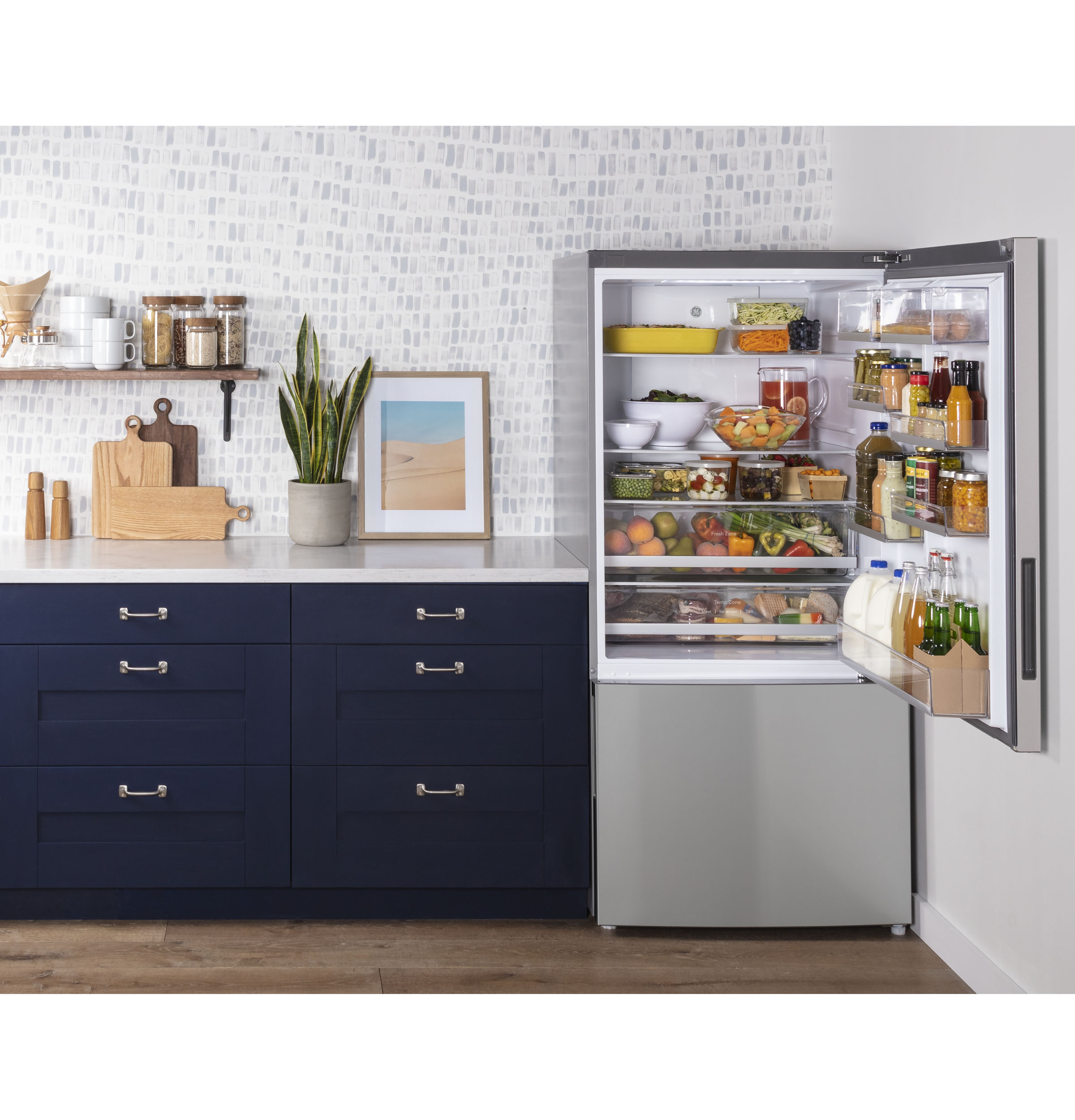 17.7 Cu. Ft. Counter-Depth Bottom-Freezer Refrigerator GBE17HYRFS