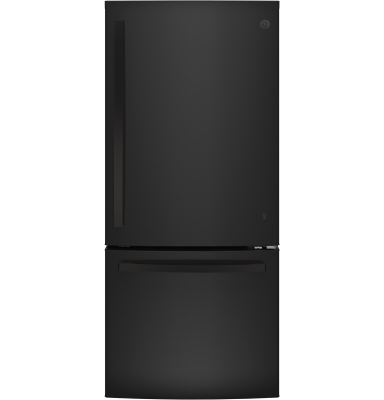 GE 21.0 Cu. Ft. Bottom-Freezer Refrigerator Black GBE21DGKBB Picture 1