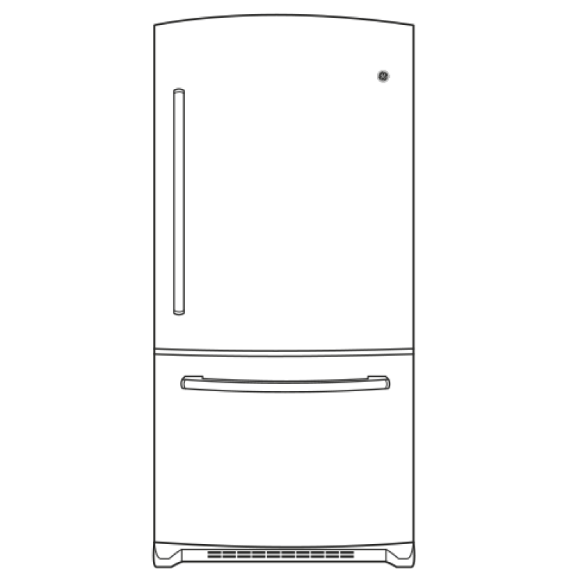 20.3 Cu. Ft. Bottom Freezer Refrigerator GBS20EGHBB