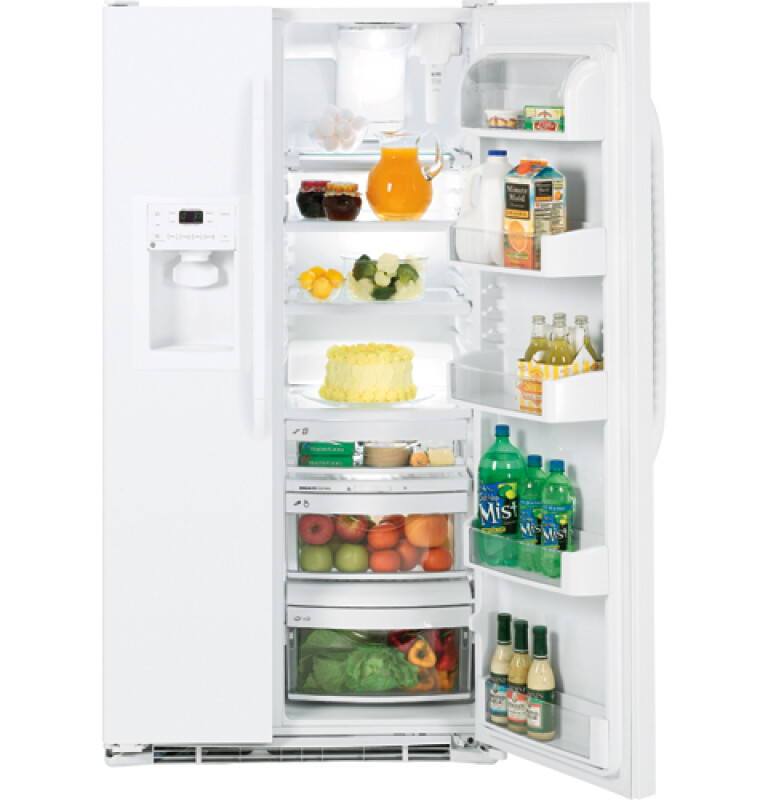 Counter-depth 22.7 Cu. Ft. Side-By-Side Refrigerator with Dispenser GCF23KGWWW