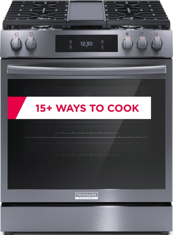 Frigidaire Gallery 30" Gas Range with 15+ Ways To Cook Black Stainless Steel GCFG3060BD Picture 1