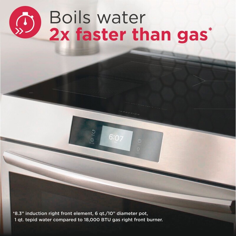 30" Front Control Induction Range with Stone-Baked Pizza GCFI3070BF