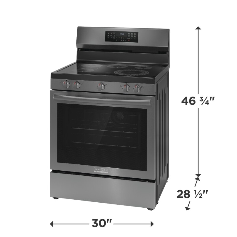 30" Electric Range with No Preheat + Air Fry GCRE3060BD