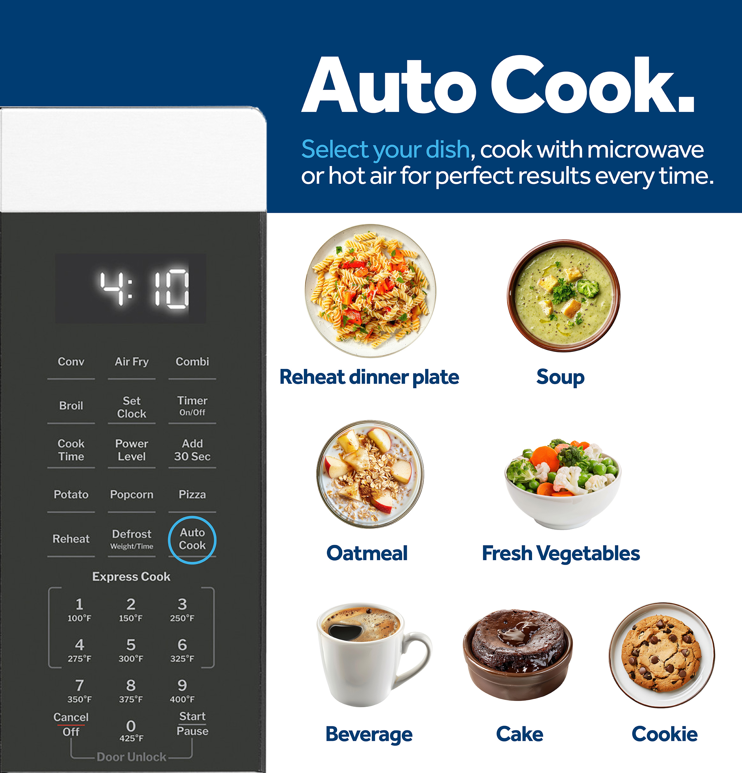 1.0 Cu. Ft. Capacity Countertop Convection Microwave Oven with Air Fry GCST10A1WSS