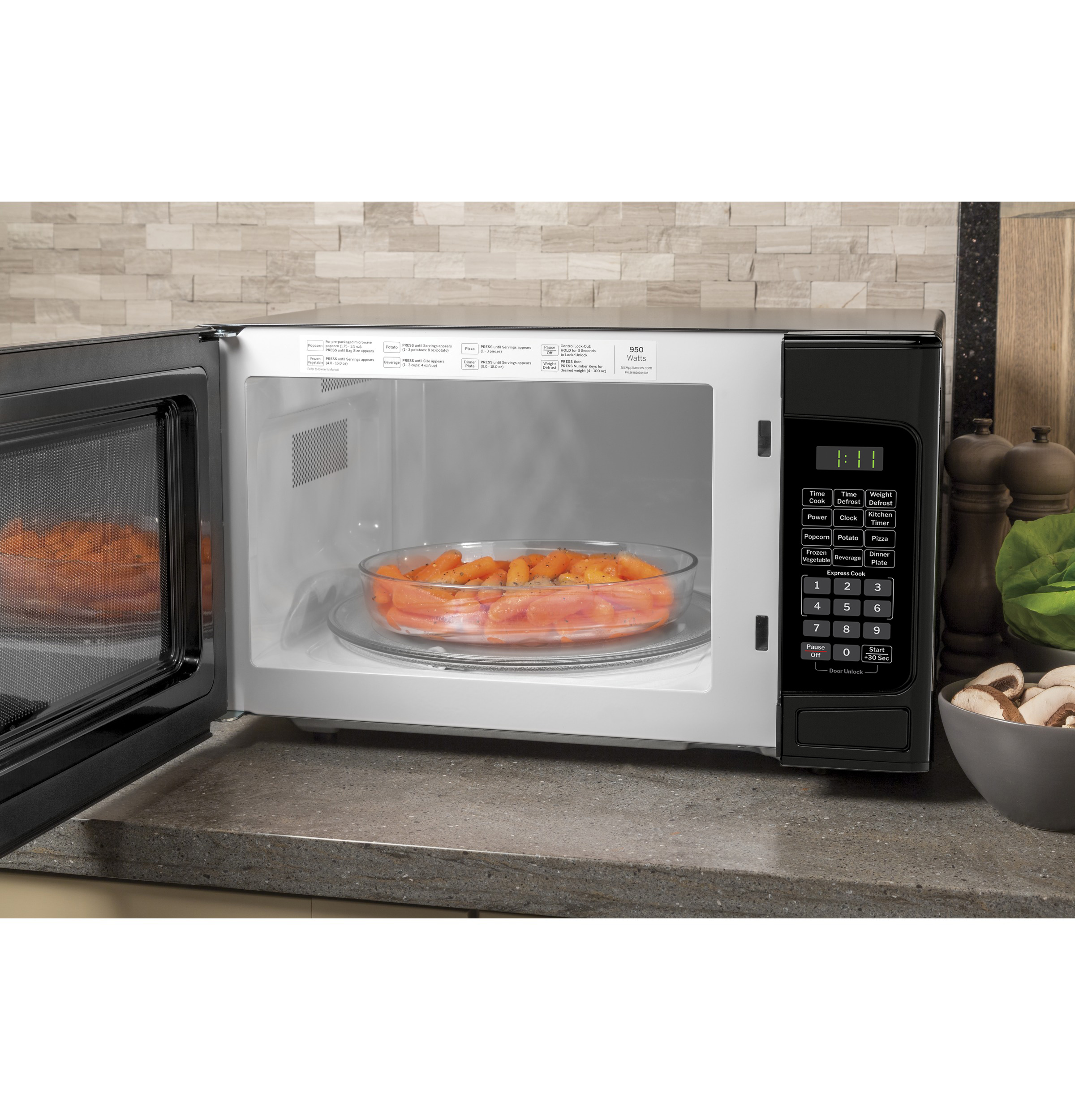 1.1 Cu. Ft. Capacity Countertop Microwave Oven GCST11N1WBB
