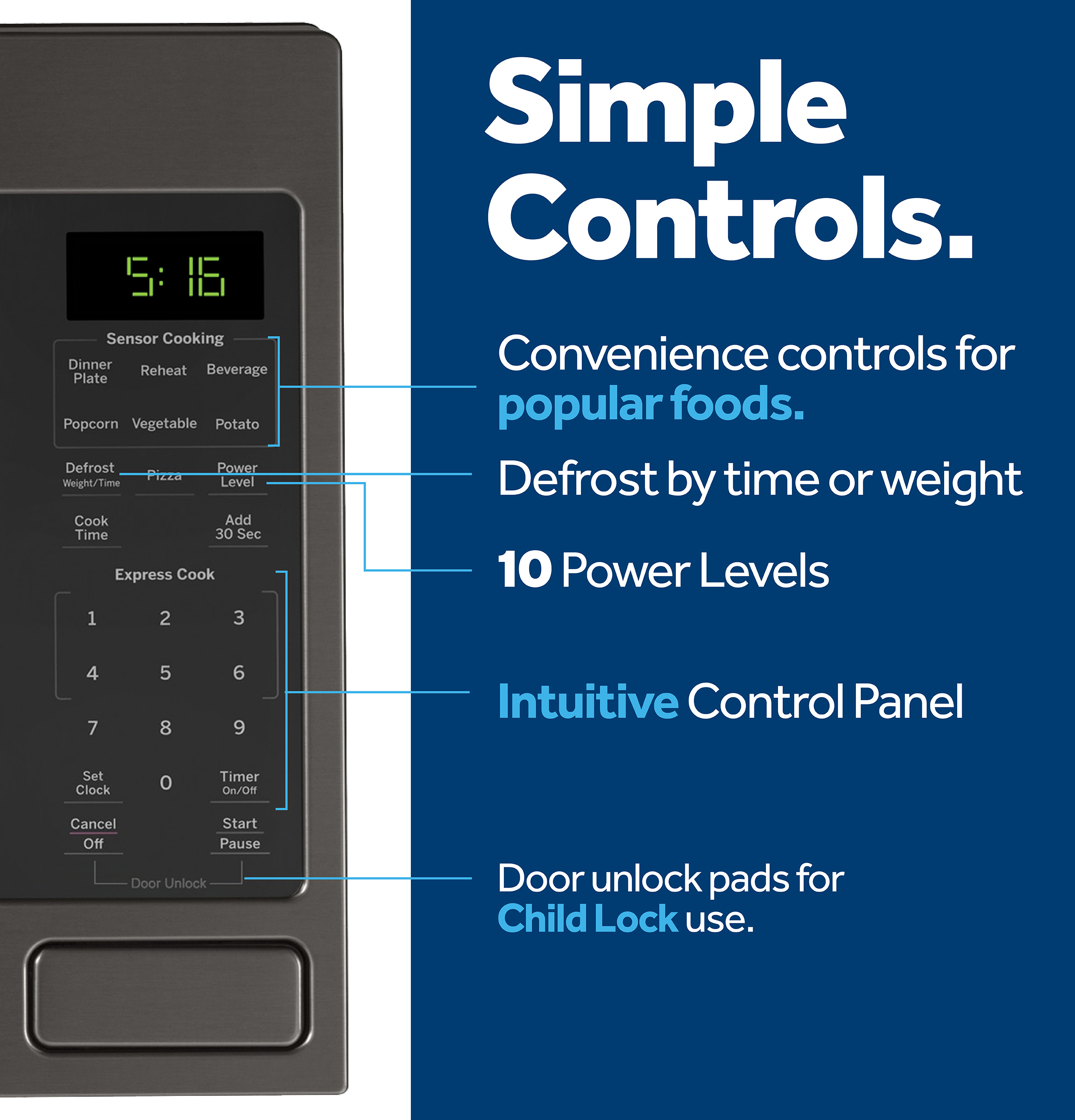 1.6 Cu. Ft. Countertop Microwave Oven GCST16S1WTS