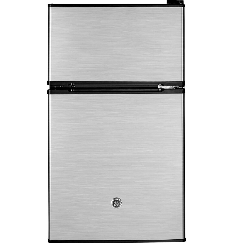 GE Double-Door Compact Refrigerator CleanSteel GDE03GLKLB Picture 1
