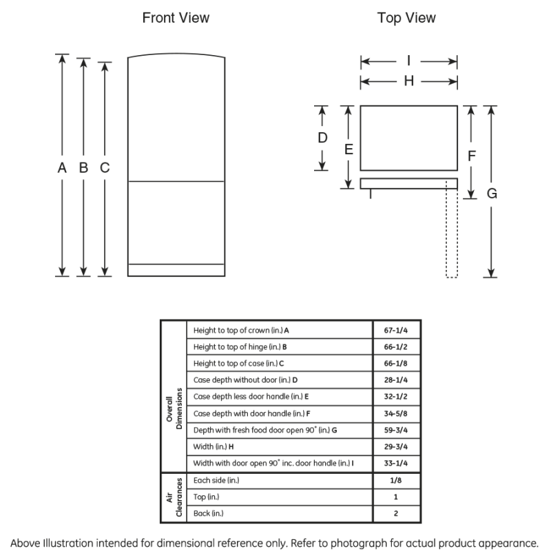 20.3 Cu. Ft. Bottom Freezer Refrigerator GDE20GGHWW