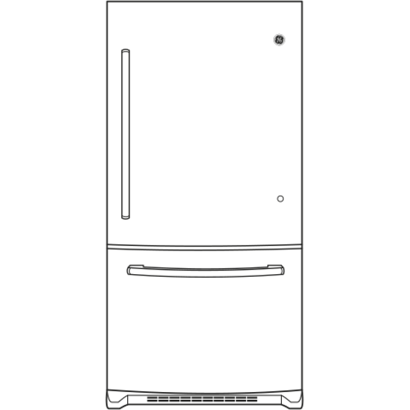 21.0 Cu. Ft. Bottom-Freezer Refrigerator GDE21EGKBB