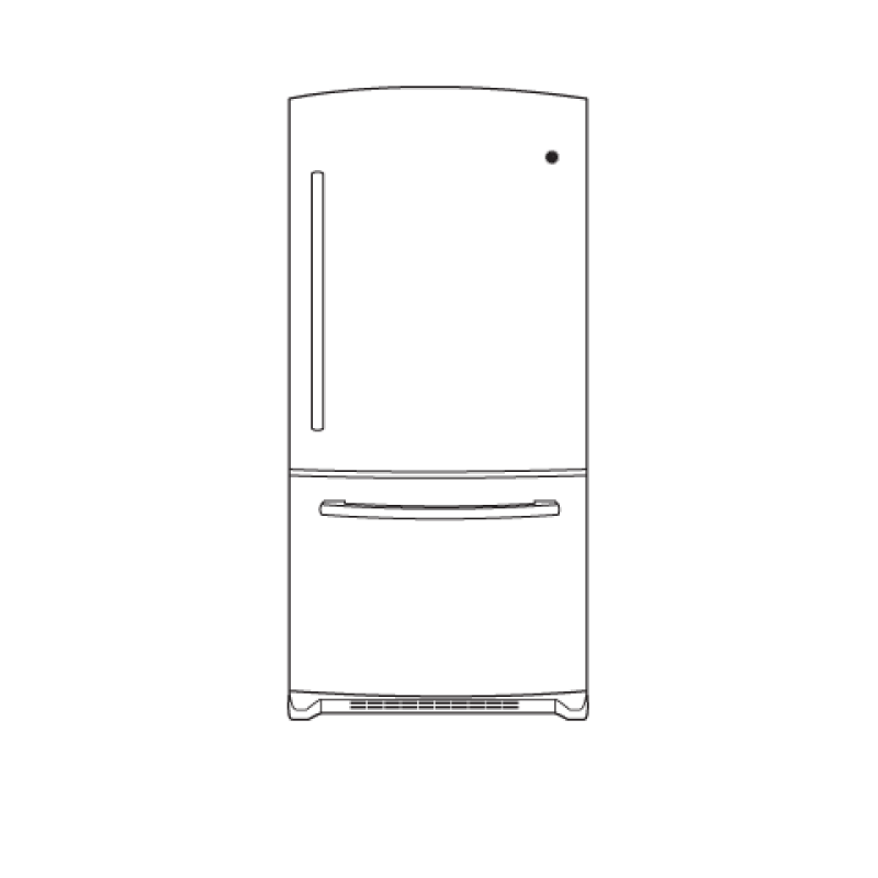 23.1 Cu. Ft. Bottom-Freezer Refrigerator GDE23ETEWW