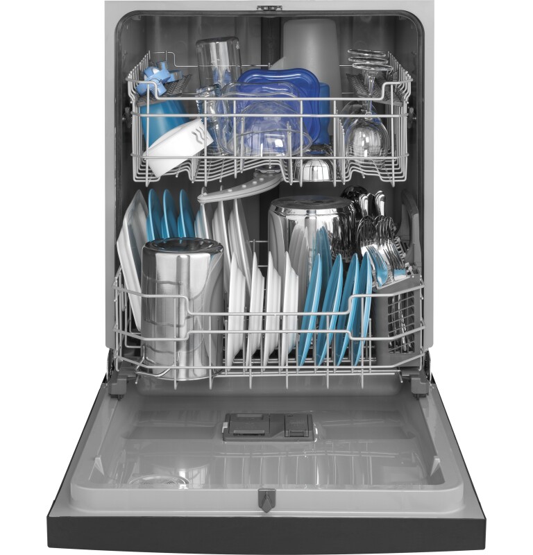 Front Control with Plastic Interior Dishwasher with Sanitize Cycle & Dry Boost GDF530PGMBB