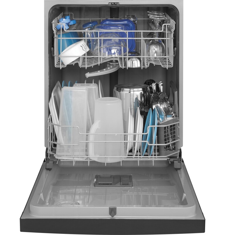 Front Control with Plastic Interior Dishwasher with Sanitize Cycle & Dry Boost GDF530PGMBB