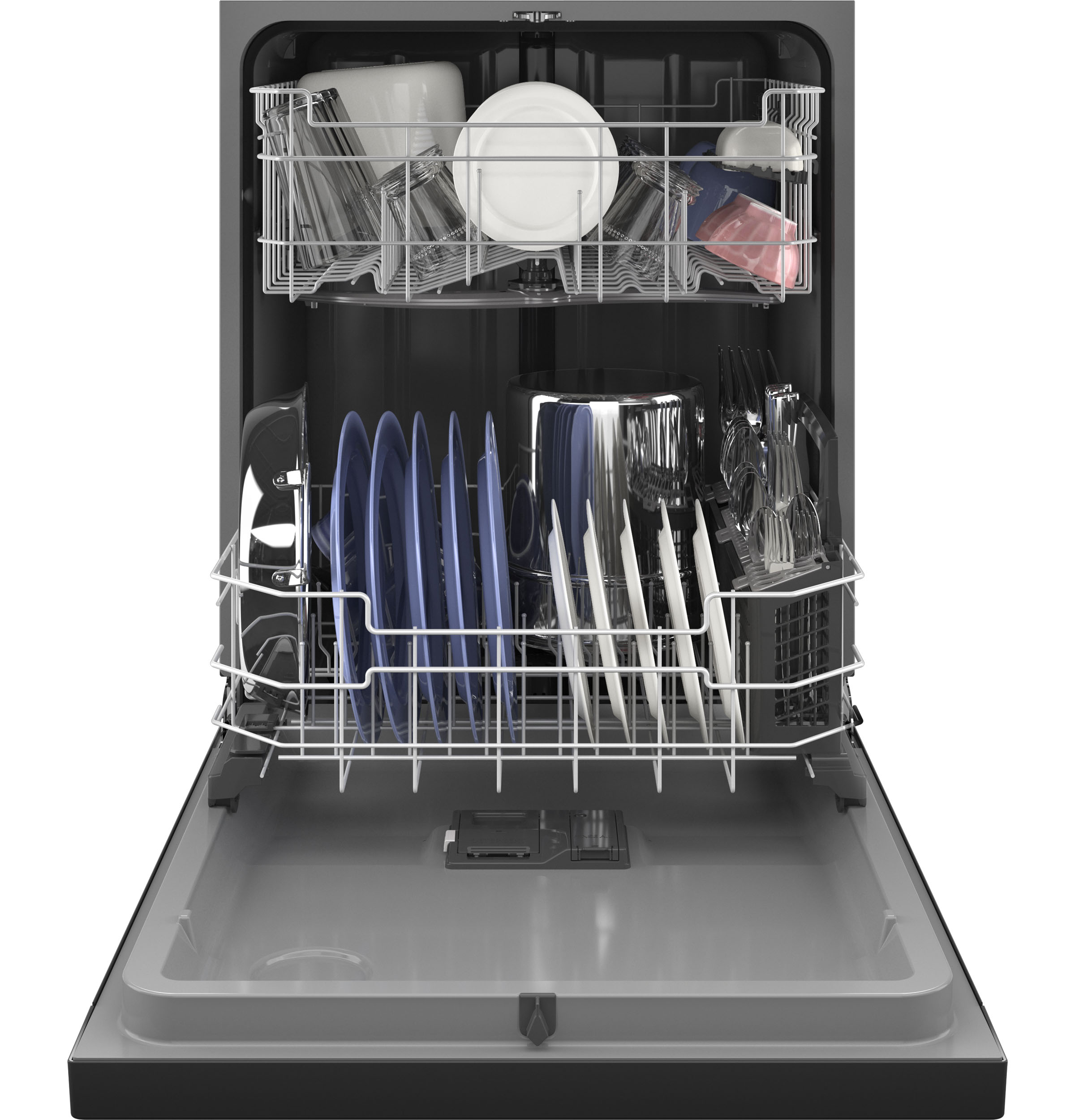 Front Control with Plastic Interior Dishwasher with Sanitize Cycle & Dry Boost GDF550PGRBB