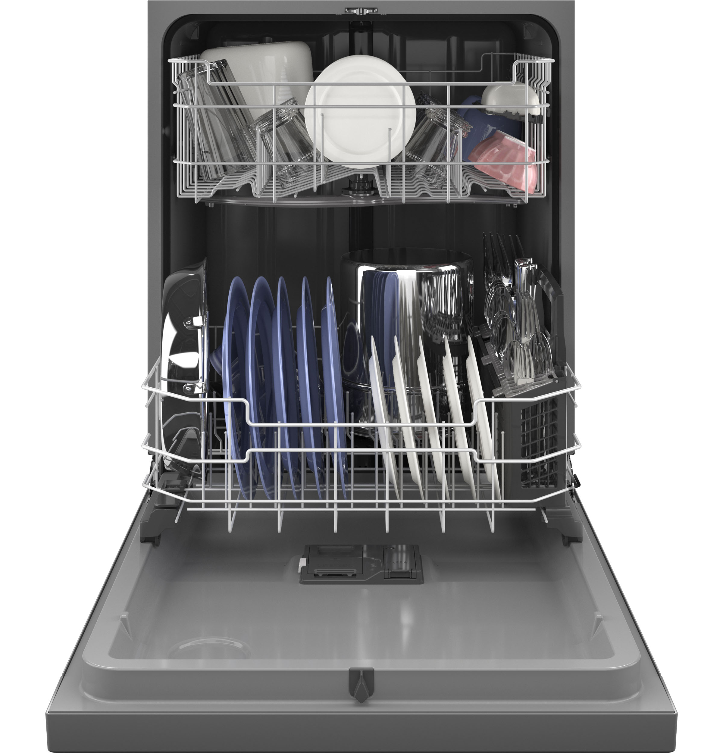 Front Control with Plastic Interior Dishwasher with Sanitize Cycle & Dry Boost GDF550PSRSS