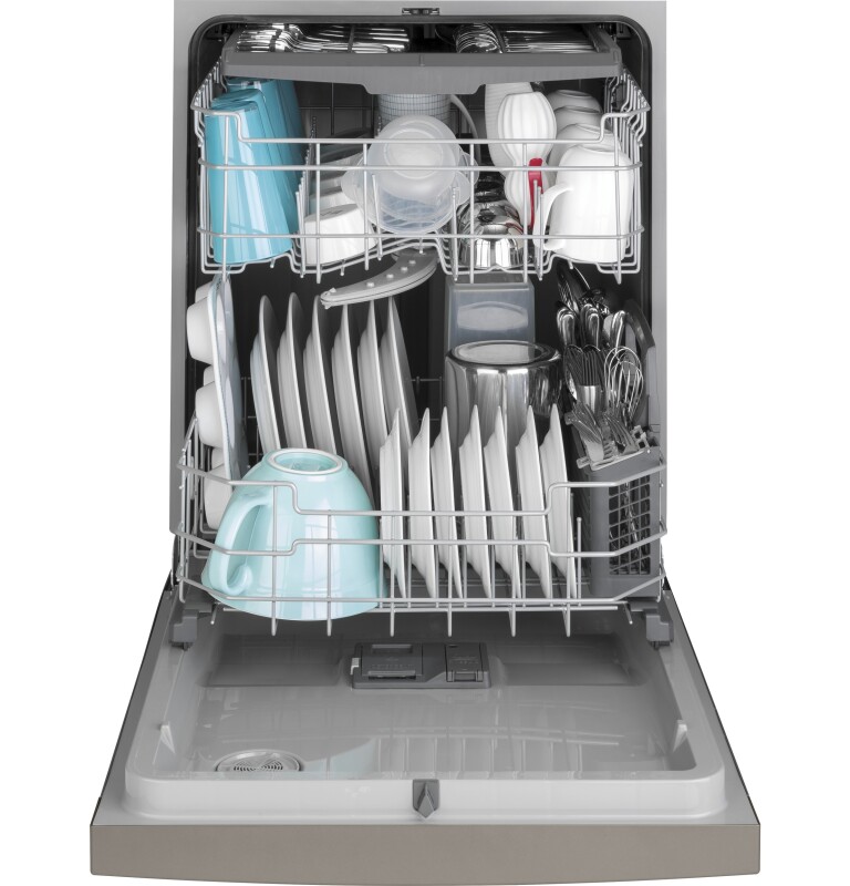 Front Control with Plastic Interior Dishwasher with Sanitize Cycle & Dry Boost GDF630PMMES