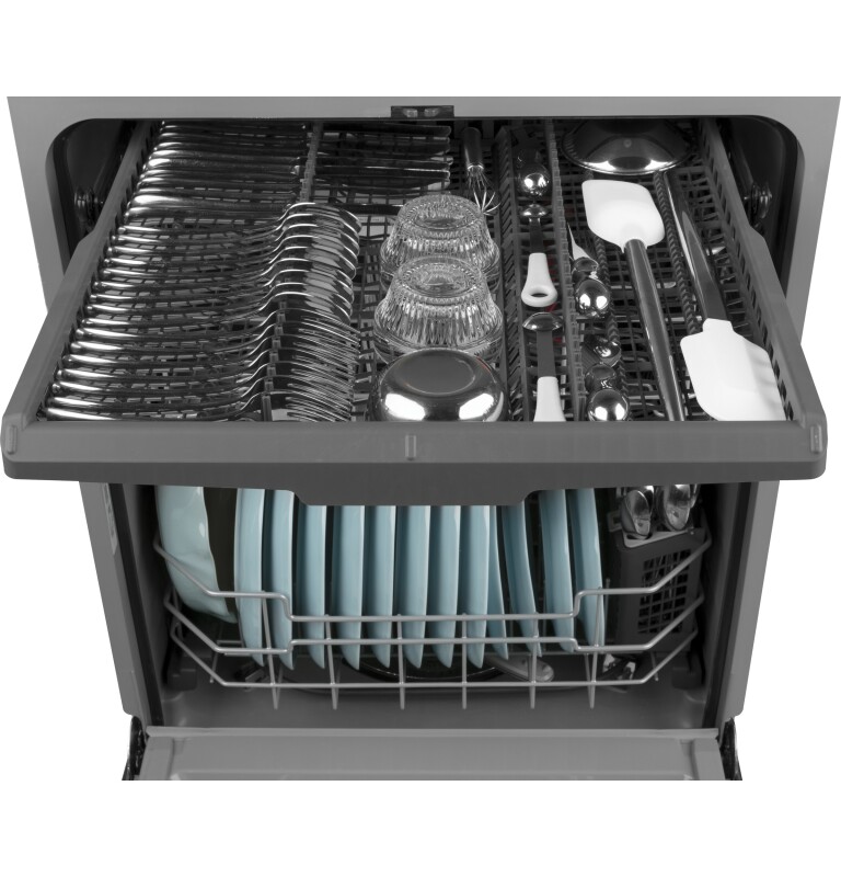 Front Control with Plastic Interior Dishwasher with Sanitize Cycle & Dry Boost GDF630PSMSS