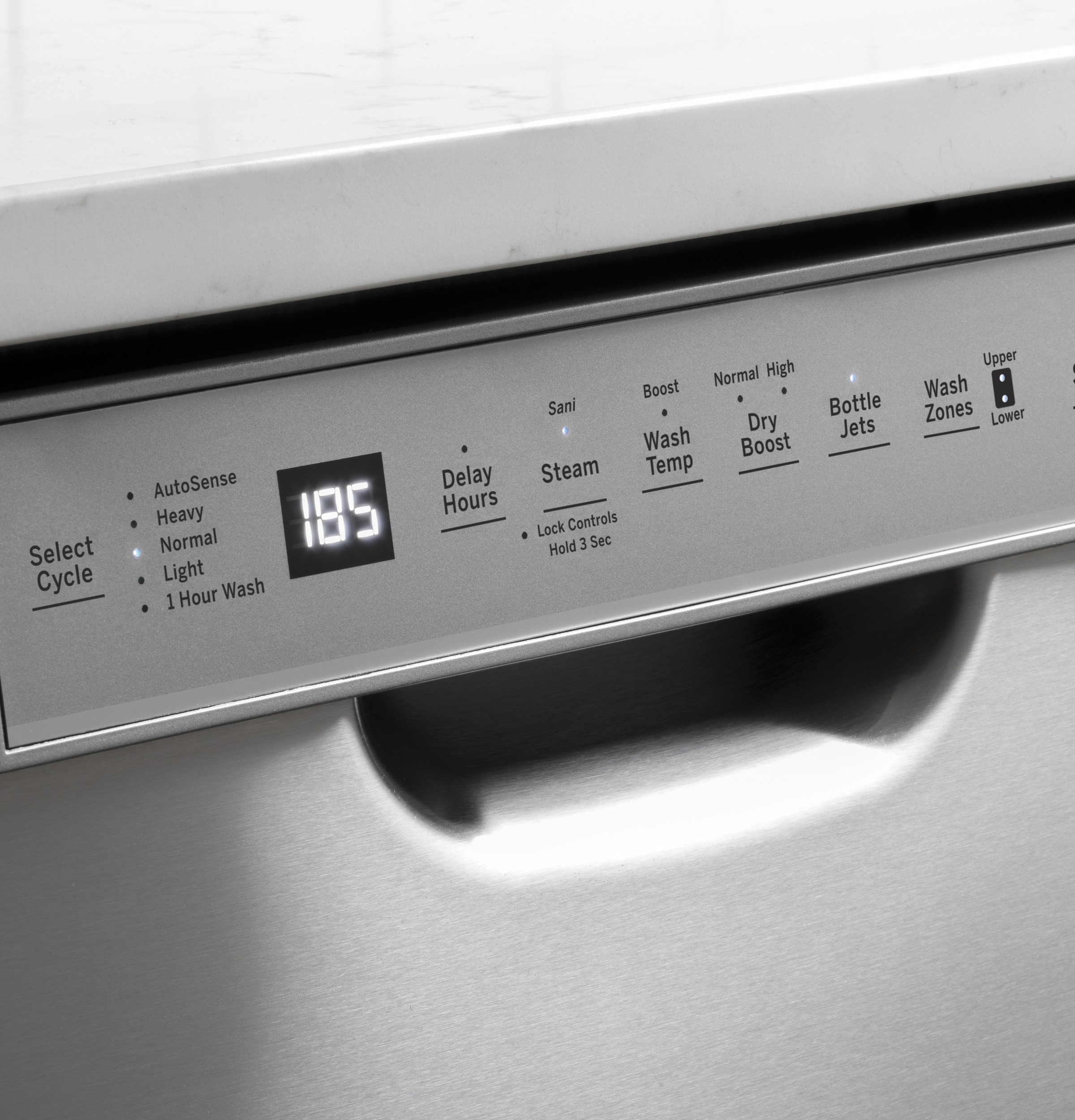 Front Control with Stainless Steel Interior Dishwasher with Sanitize Cycle & Dry Boost GDF645SGNWW