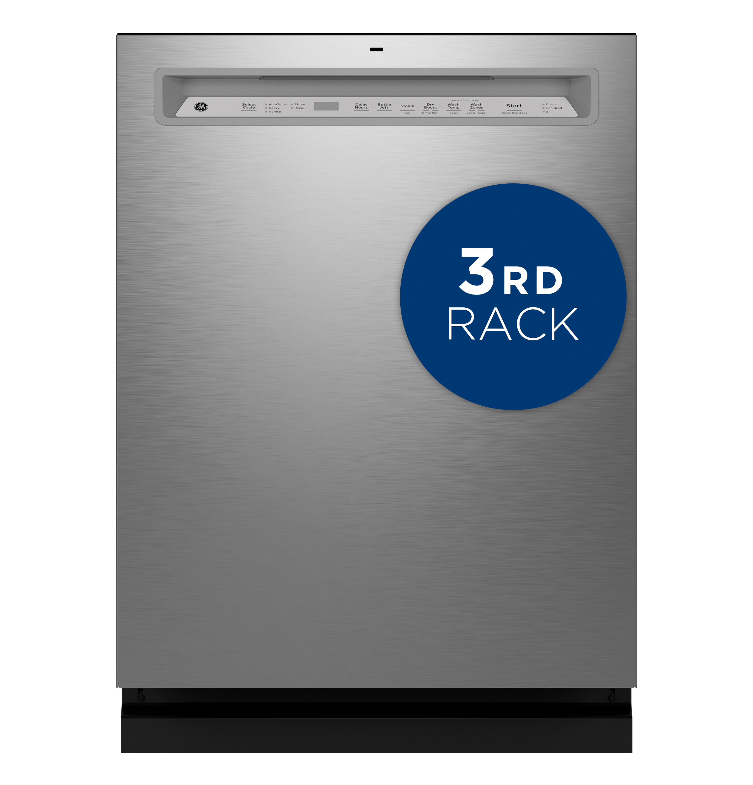 Front Control with Stainless Steel Interior Dishwasher with Sanitize Cycle GDF650SYVFS