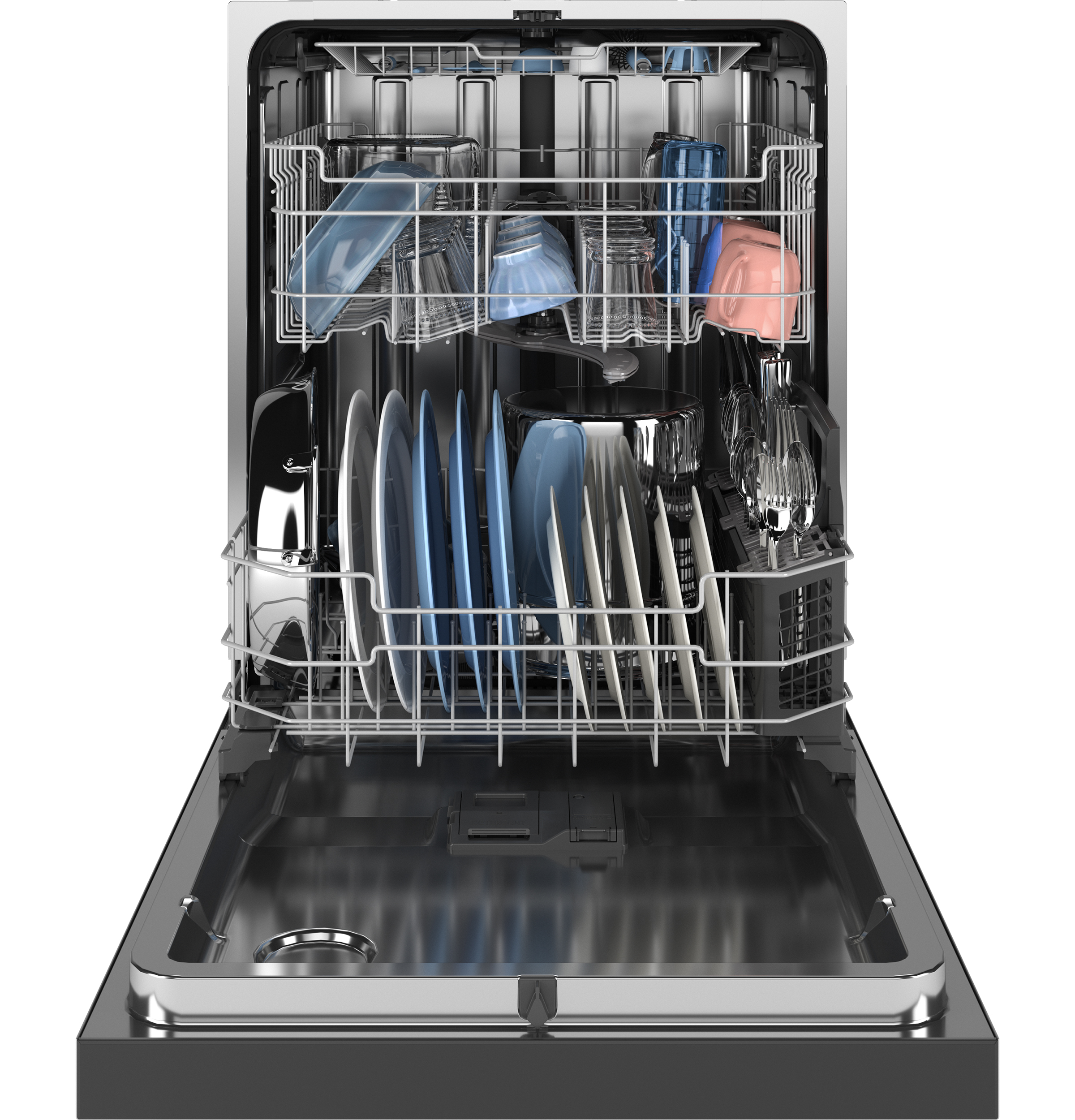 Front Control with Stainless Steel Interior Dishwasher with Sanitize Cycle GDF650SYVFS