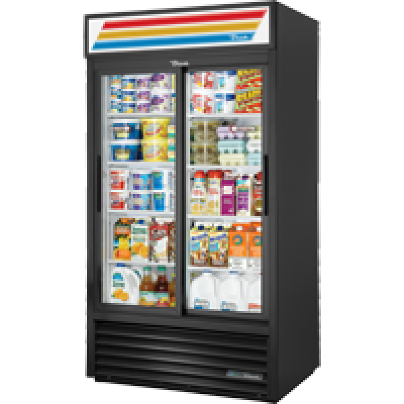 True Retail 43 1/2" 8-shelf Glass Door Merchandiser Black GDM37HCLD Picture 1