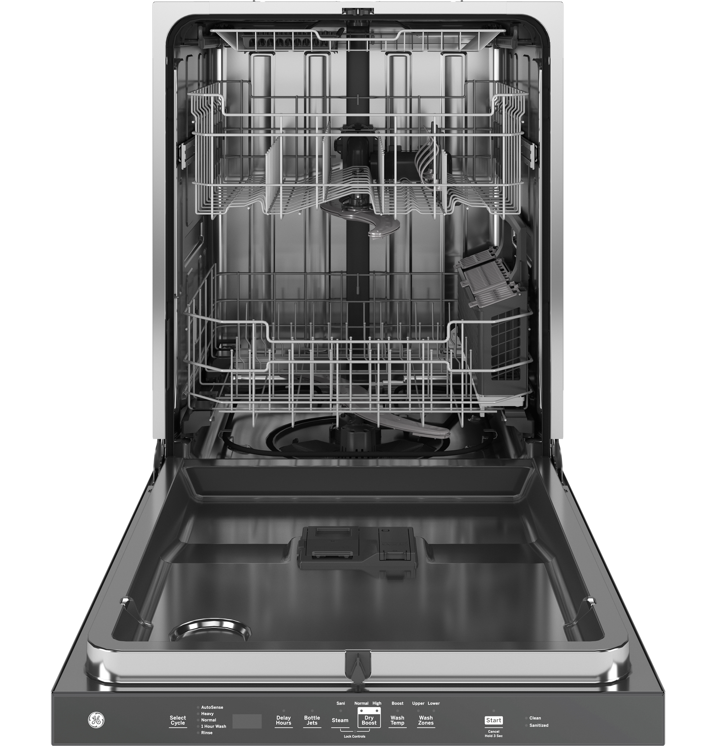 Ge® Energy Star® Fingerprint Resistant Top Control With Stainless Steel Interior Dishwasher With Sanitize Cycle GDP670SYVFS