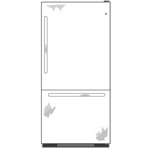 18.1 Cu. Ft. Stainless Bottom-Freezer Drawer Refrigerator GDS18SCRRSS