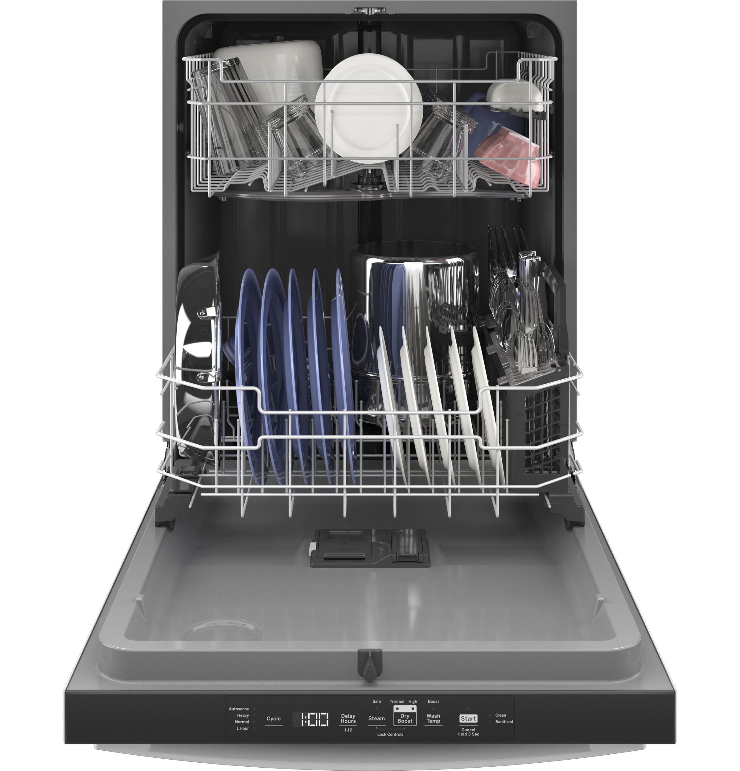 GE® ENERGY STAR® Top Control with Plastic Interior Dishwasher with Sanitize Cycle & Dry Boost GDT550PGRWW