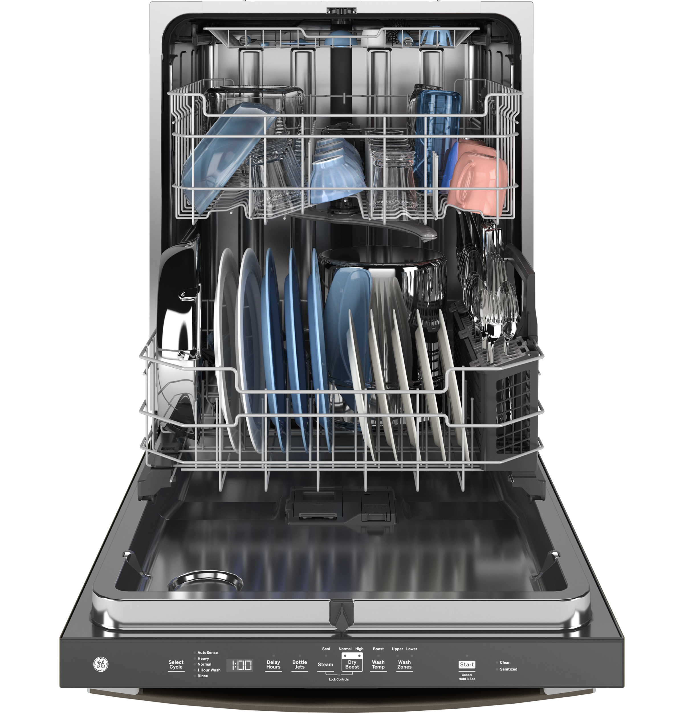 Fingerprint Resistant Top Control with Stainless Steel Interior Dishwasher with Sanitize Cycle GDT650SMVES