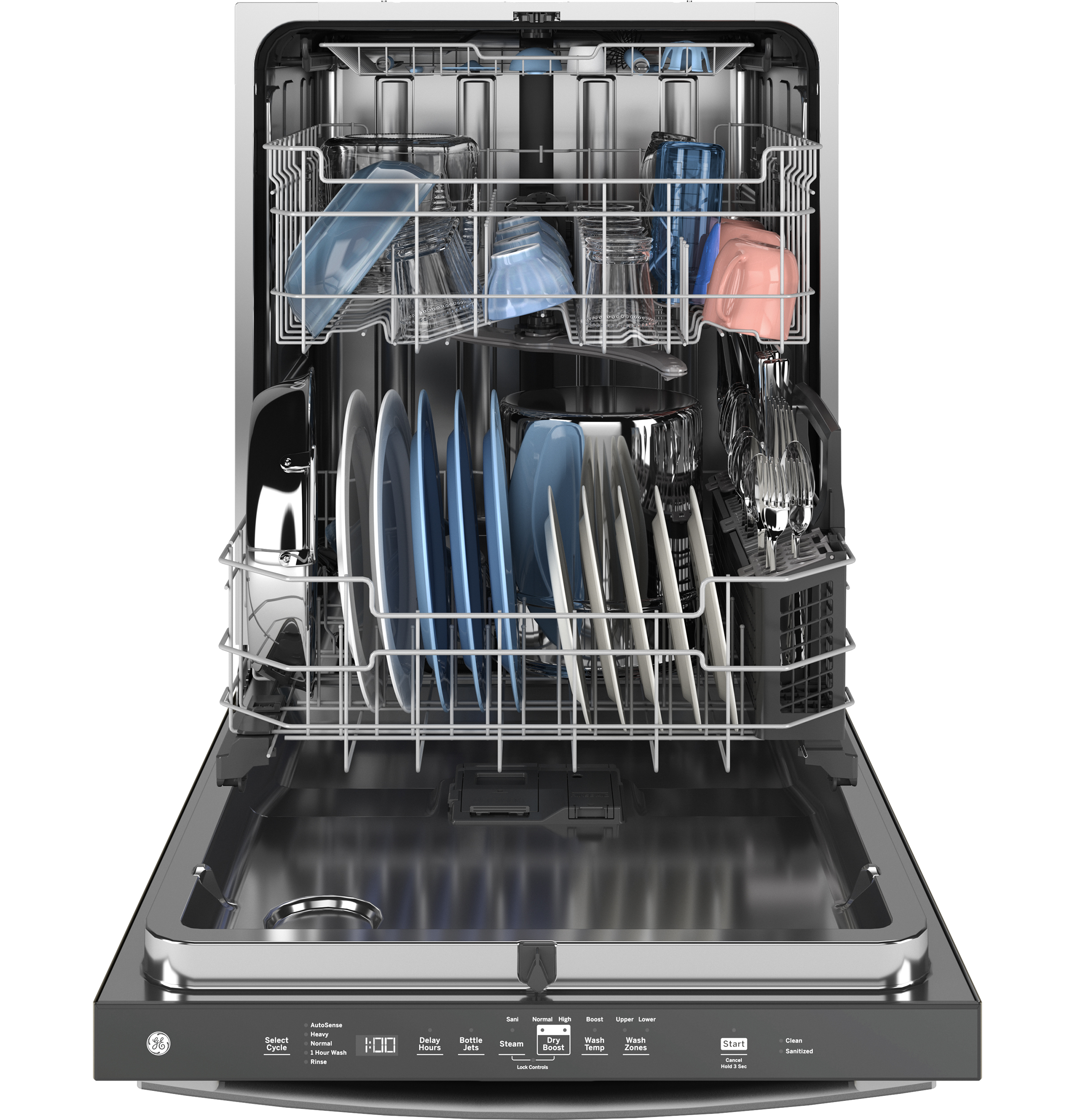 Fingerprint Resistant Top Control with Stainless Steel Interior Dishwasher with Sanitize Cycle GDT650SYVFS