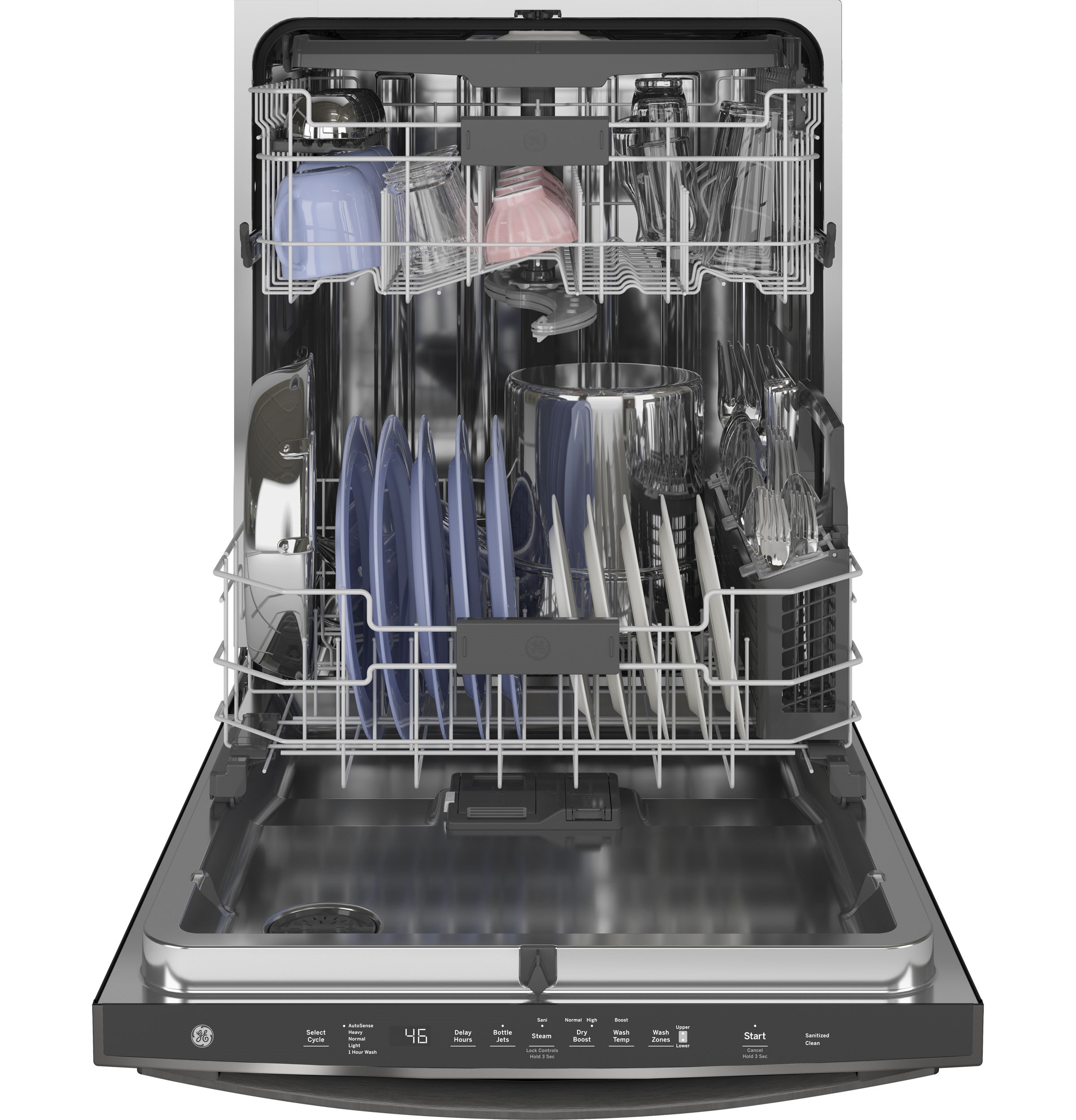 Top Control with Stainless Steel Interior Dishwasher with Sanitize Cycle & Dry Boost with Fan Assist GDT665SFNDS