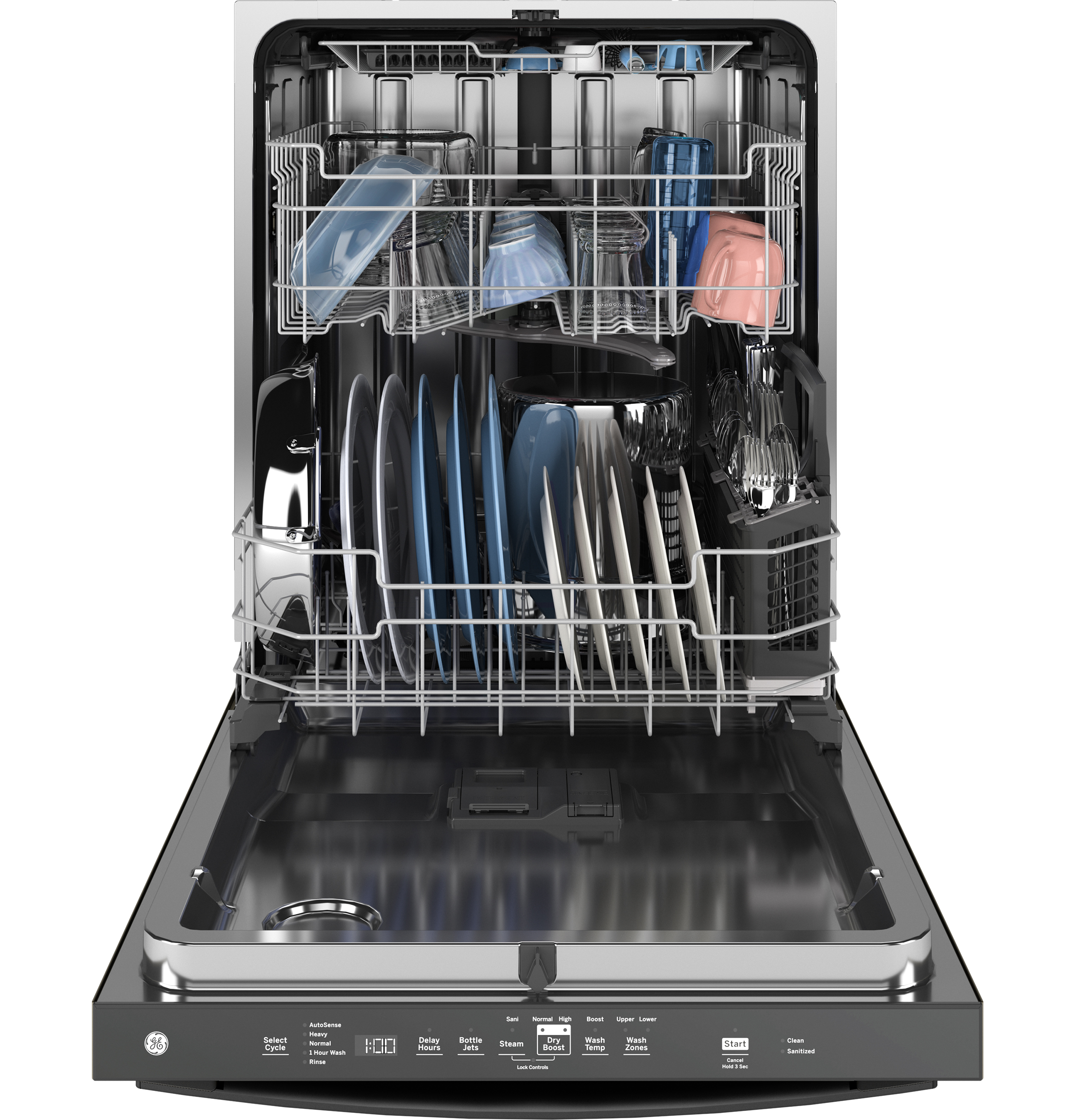 Ge® Energy Star® Top Control With Stainless Steel Interior Dishwasher With Sanitize Cycle GDT670SGVBB