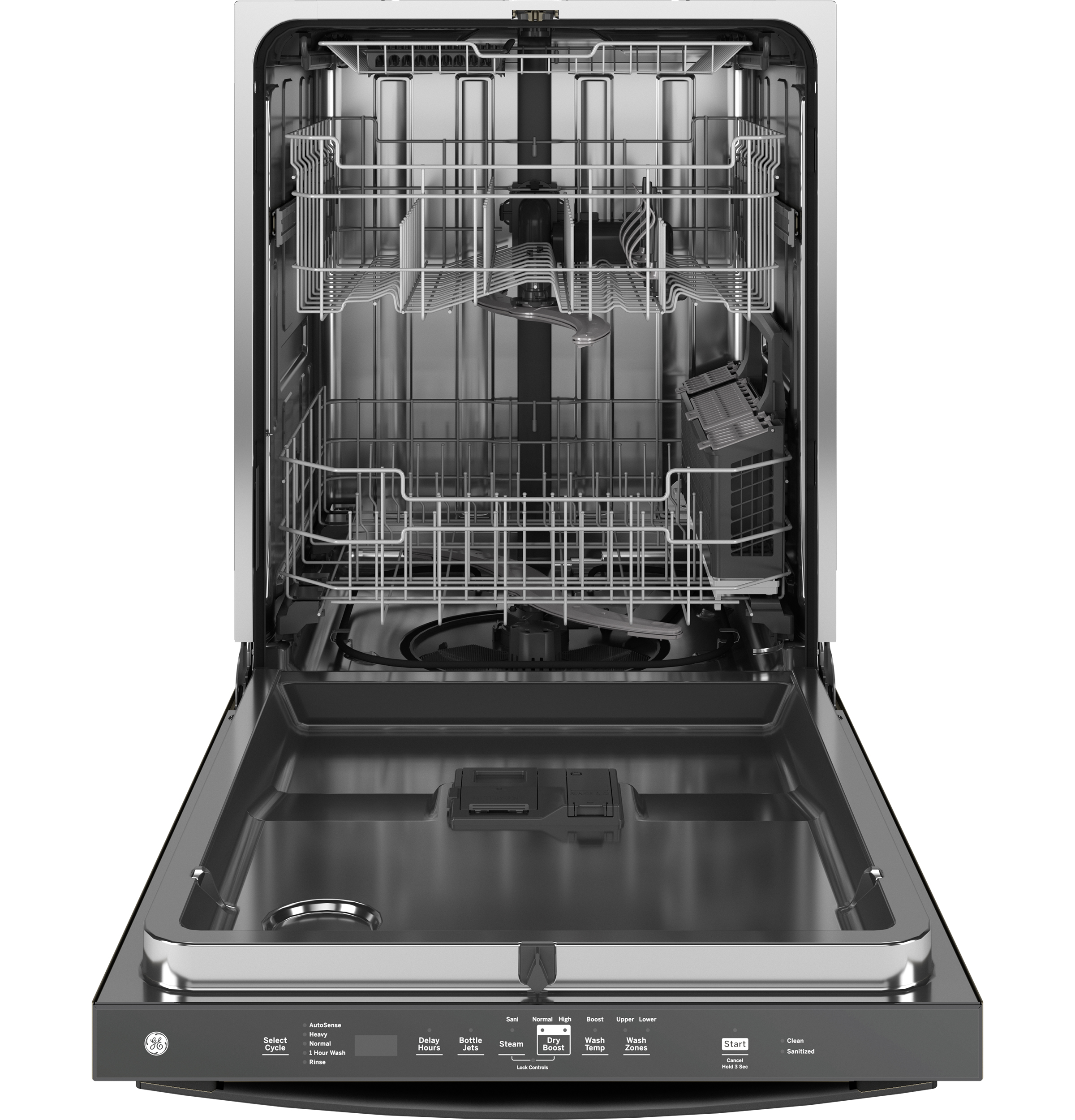 Ge® Energy Star® Top Control With Stainless Steel Interior Dishwasher With Sanitize Cycle GDT670SGVBB