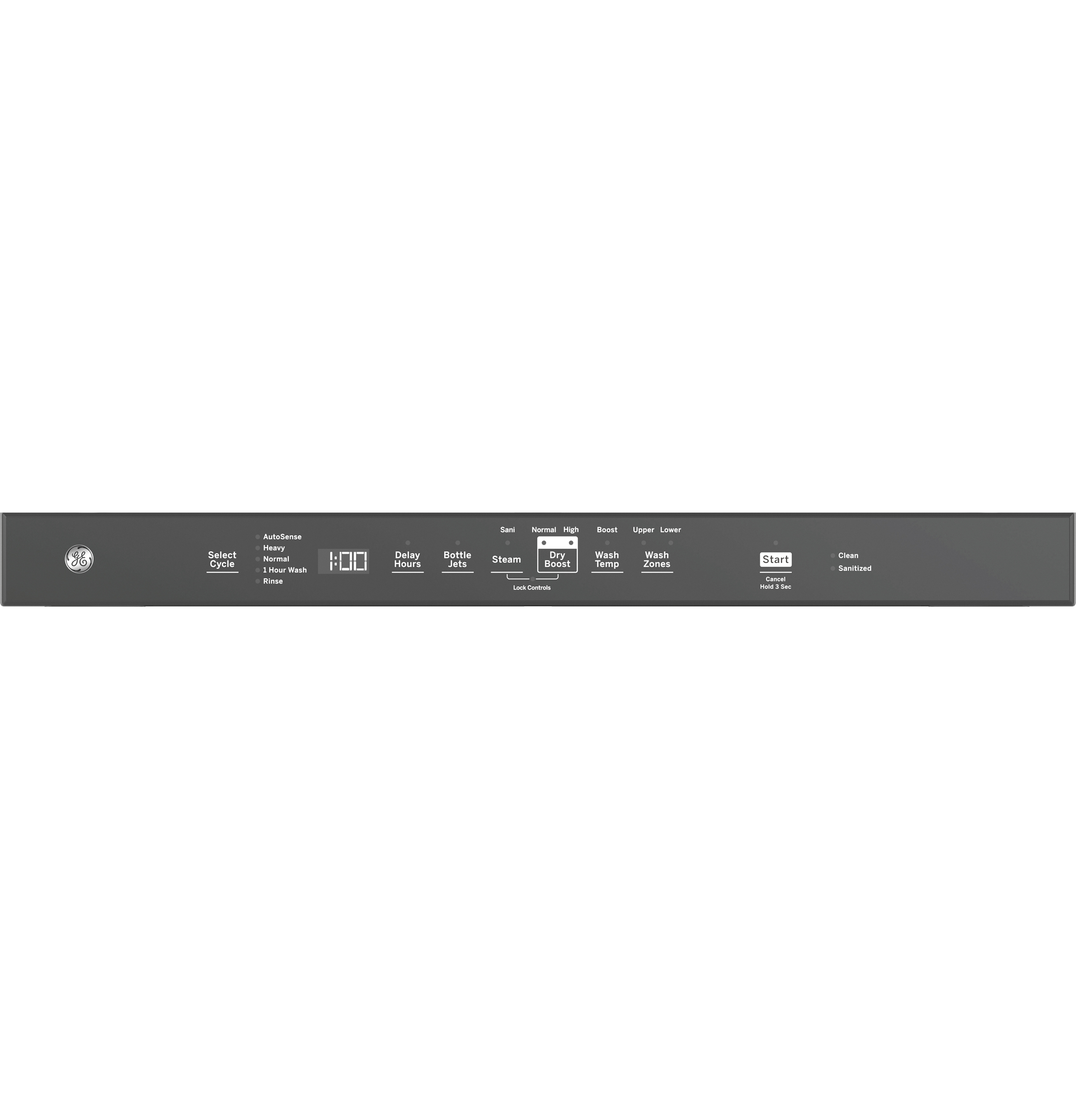 GE® ENERGY STAR® Top Control with Stainless Steel Interior Dishwasher with Sanitize Cycle GDT670SGVWW