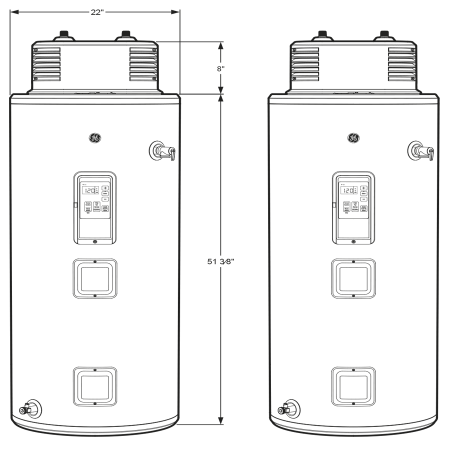 Smart 40 Gallon Electric Water Heater with Flexible Capacity GE40S10BMM