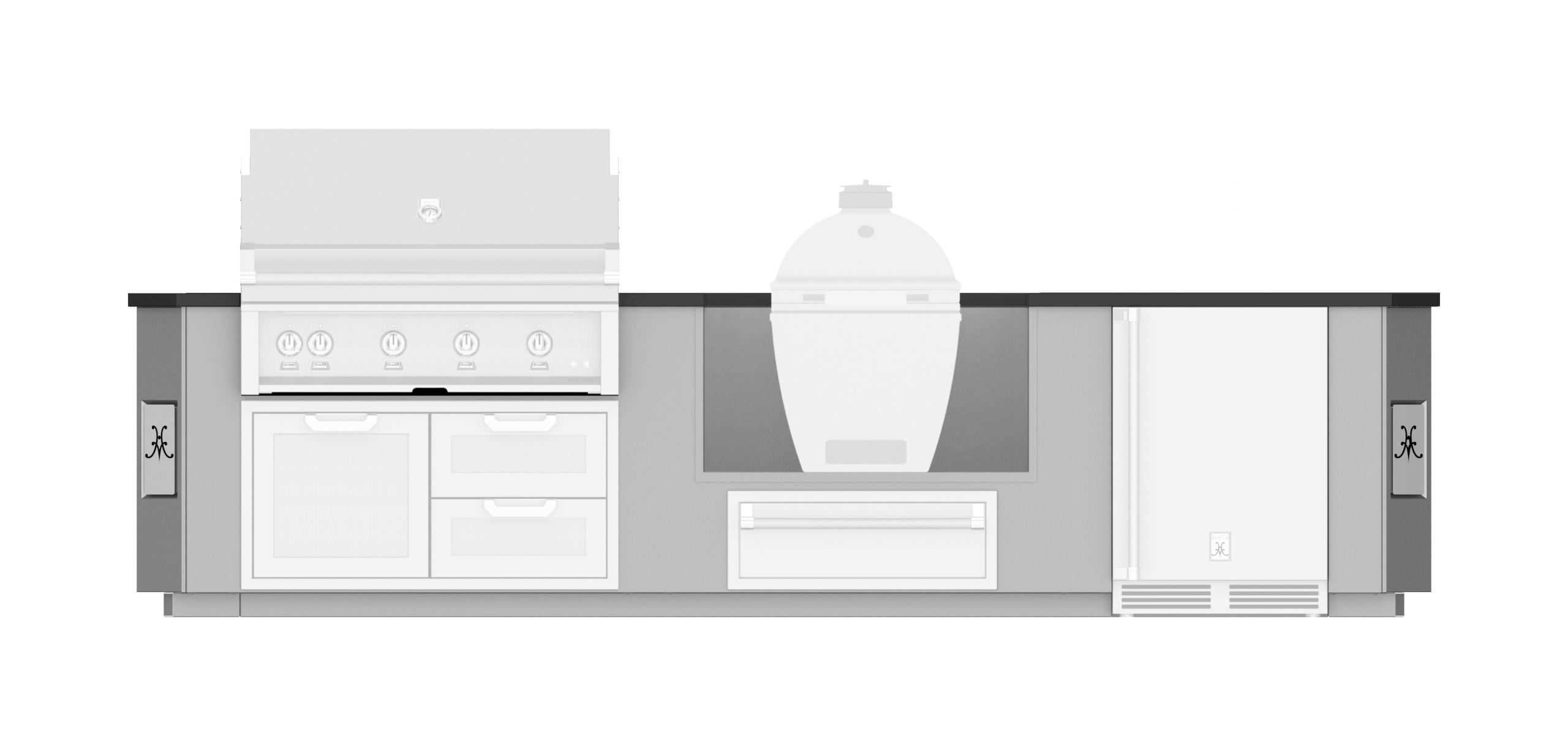 12′ Outdoor Living Suite with Egg Shaped Smoker/Grill (Custom Countertop) GESK12