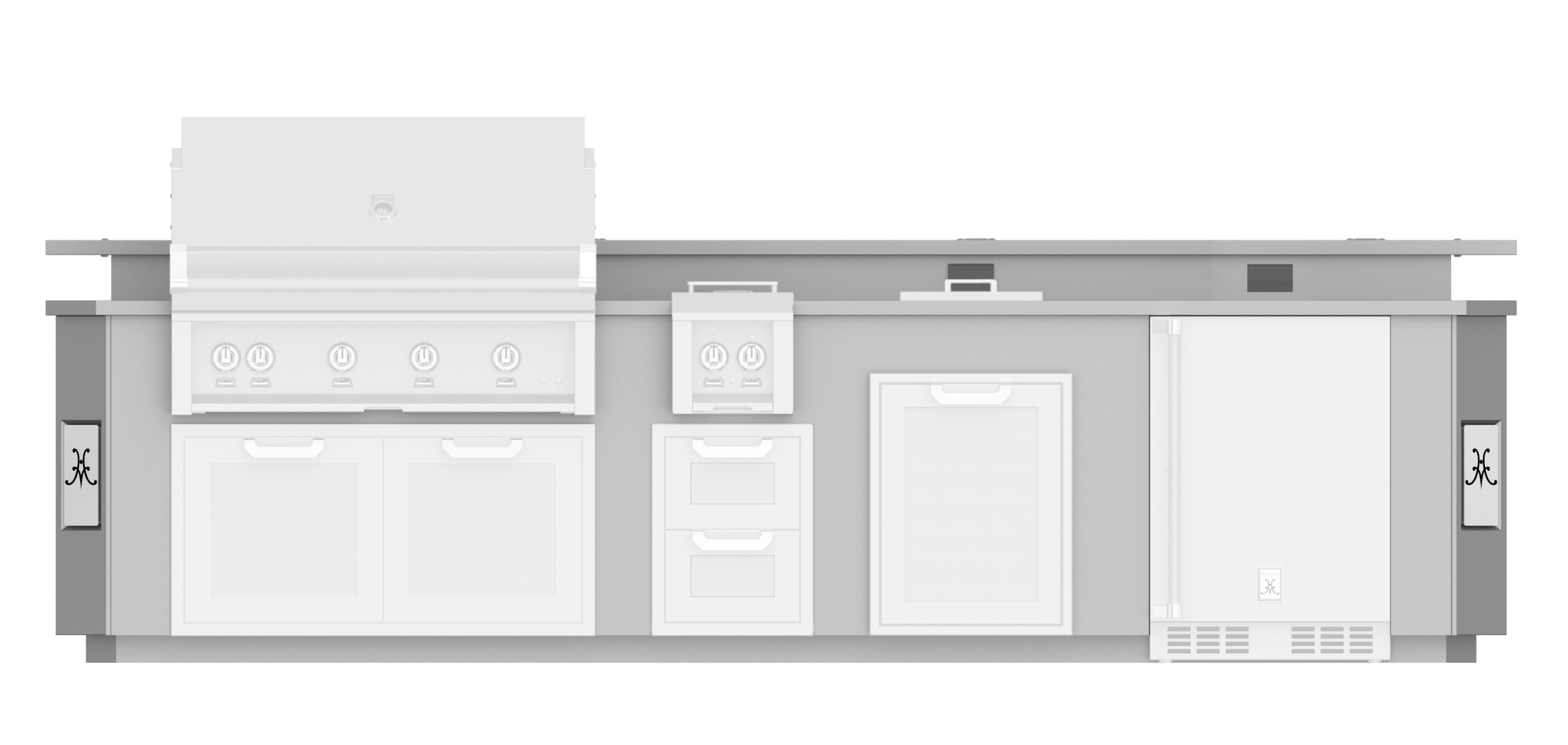 12' Outdoor Living Suites with Side Burner and Bar GESSB12