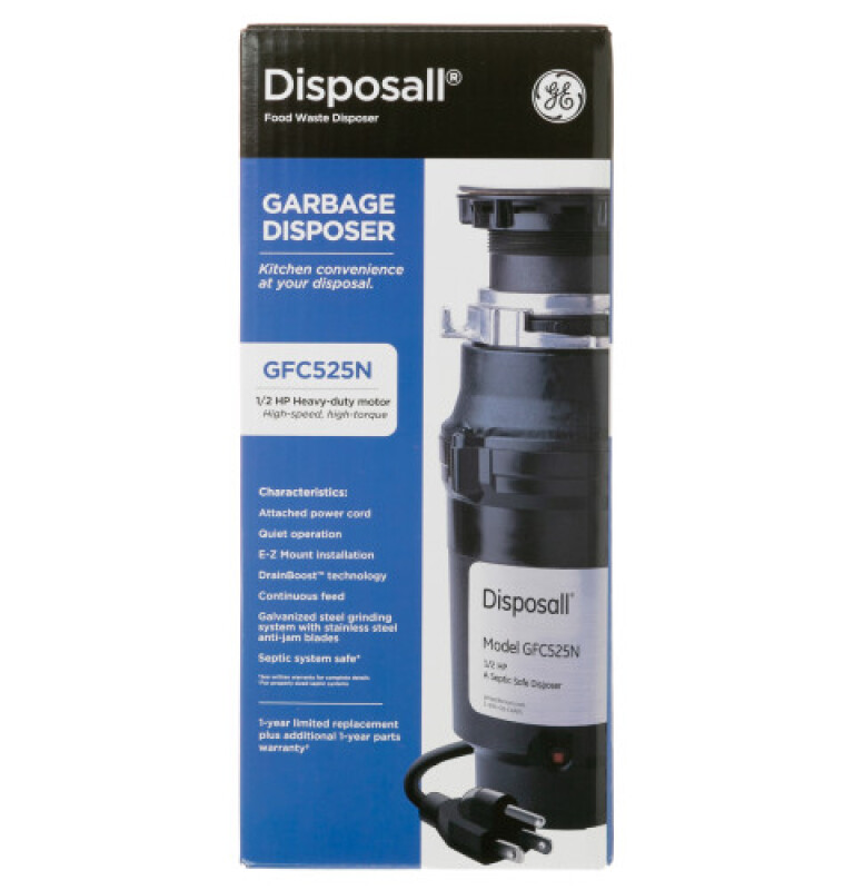 Disposall® 1/2 Hp Continuous Feed Garbage Disposer - Corded GFC525N