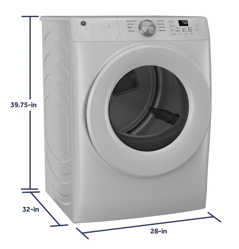 Ge® Energy Star® 7.8 Cu. Ft. Capacity Smart Front Load Electric Dryer GFD35ESSYWW