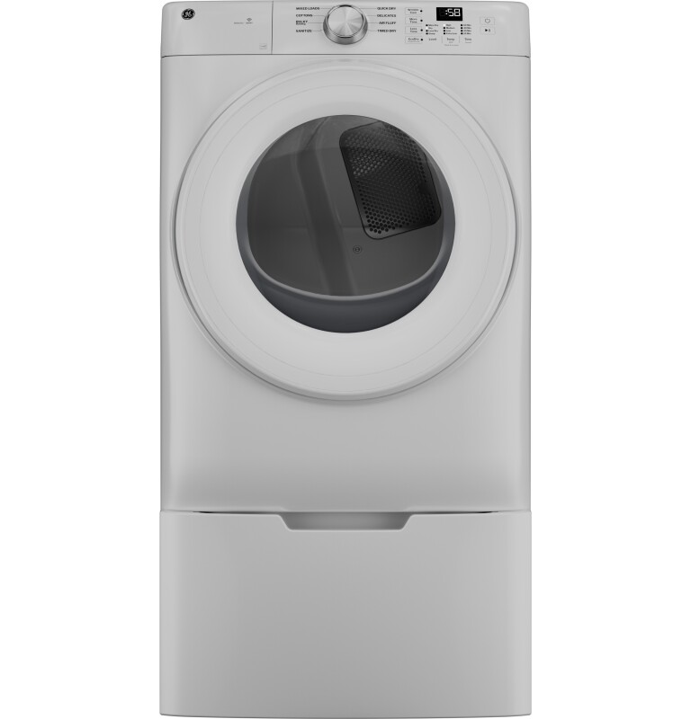 GE® ENERGY STAR® 7.8 cu. ft. Capacity Smart Front Load Gas Dryer GFD35GSSYWW