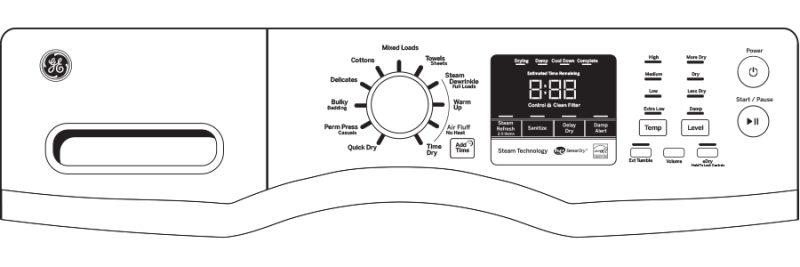 7.5 cu. ft. Capacity Front Load Gas Dryer with Steam GFD45GSPMDG