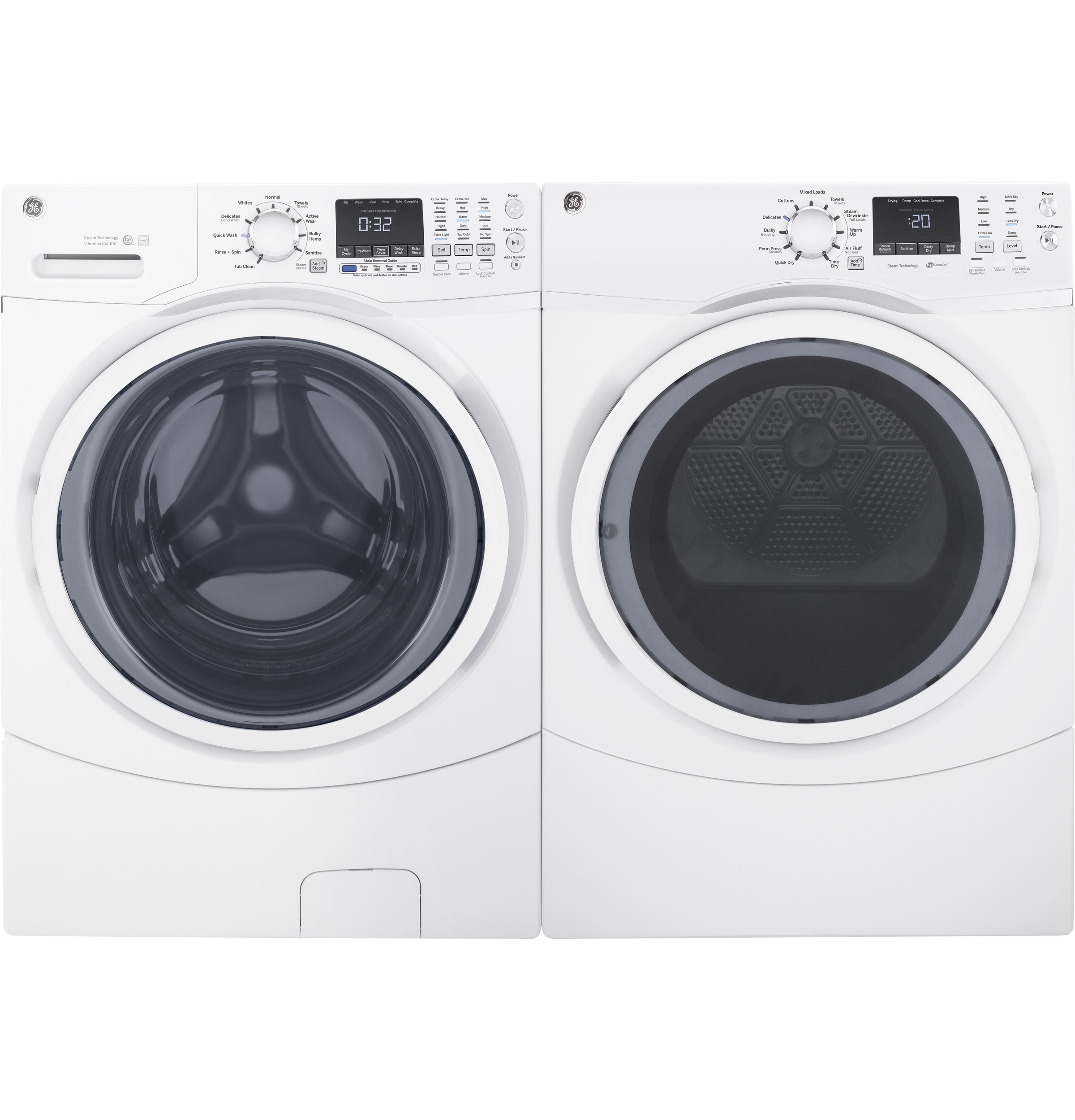 7.5 cu. ft. capacity Front Load gas dryer with steam GFD45GSSKWW
