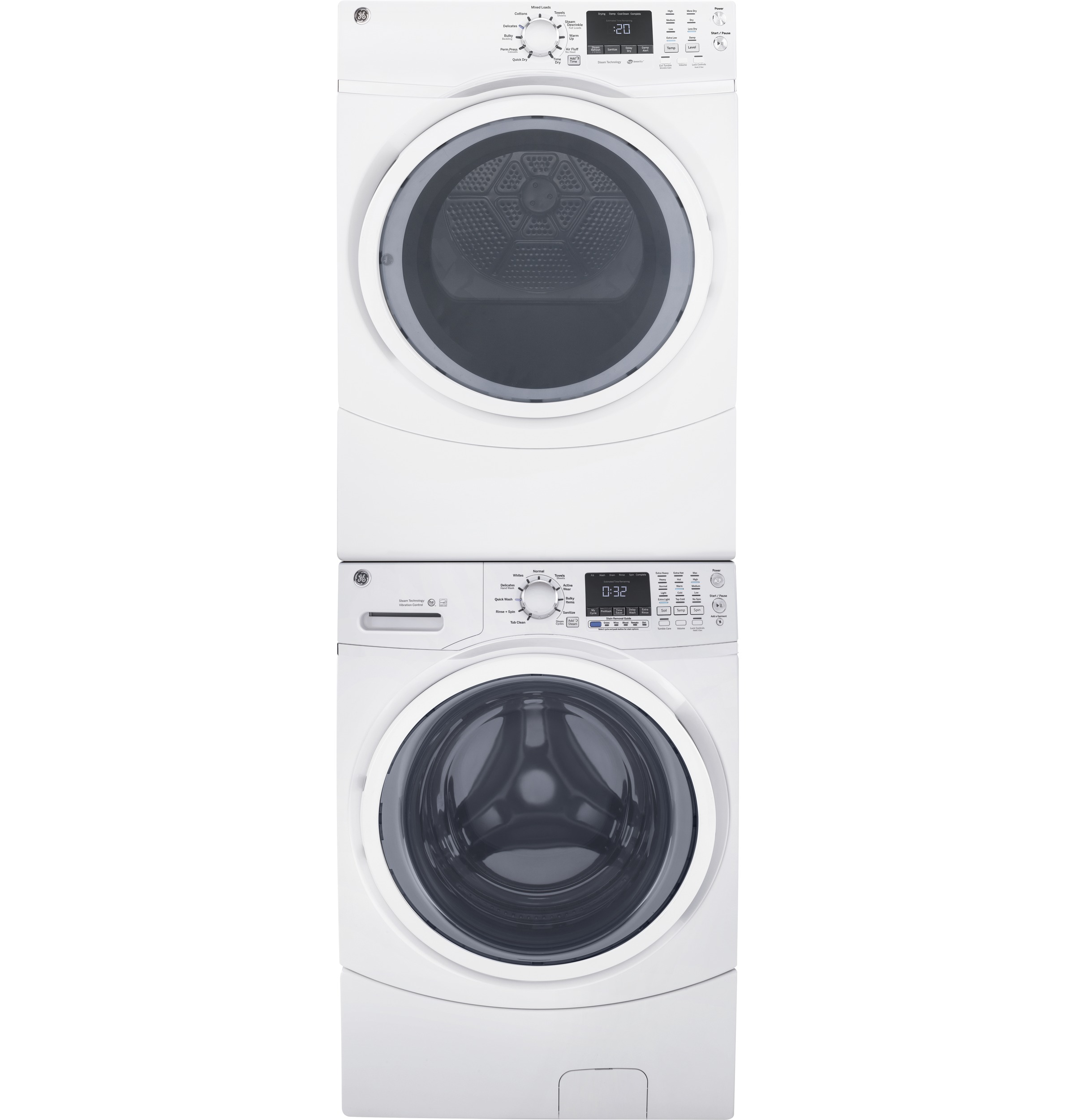 7.5 cu. ft. capacity Front Load gas dryer with steam GFD45GSSKWW