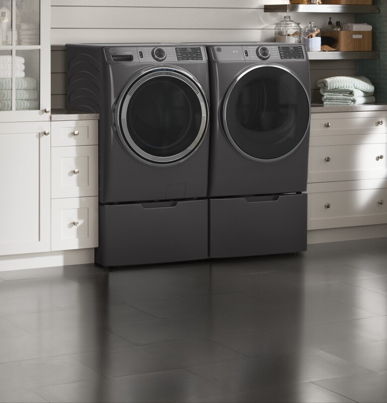 7.8 cu. ft. Capacity Smart Front Load Electric Dryer with Sanitize Cycle GFD55ESPNDG