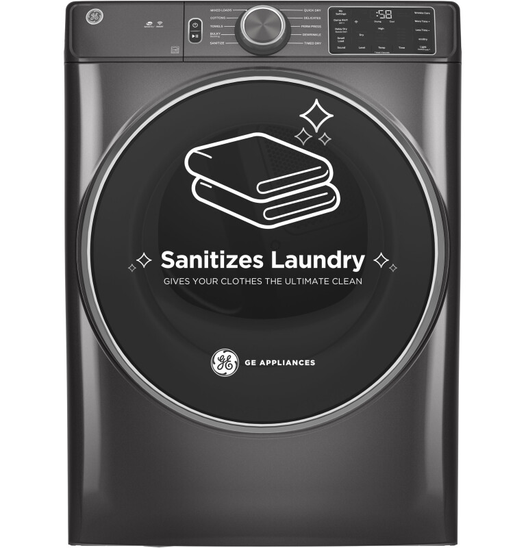 7.8 cu. ft. Capacity Smart Front Load Electric Dryer with Sanitize Cycle GFD55ESPNDG